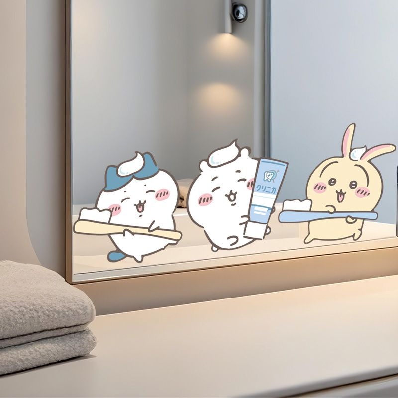 Home Goods Bathroom - Naklejki na lustro Hot Chiikawa, mocne