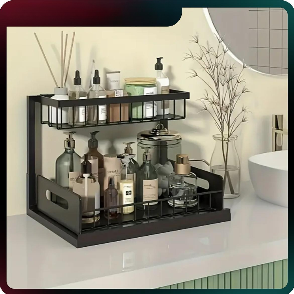 Home Bathroom Cabinets - Wytrzymały wysuwany organizer do szafki, metalowy