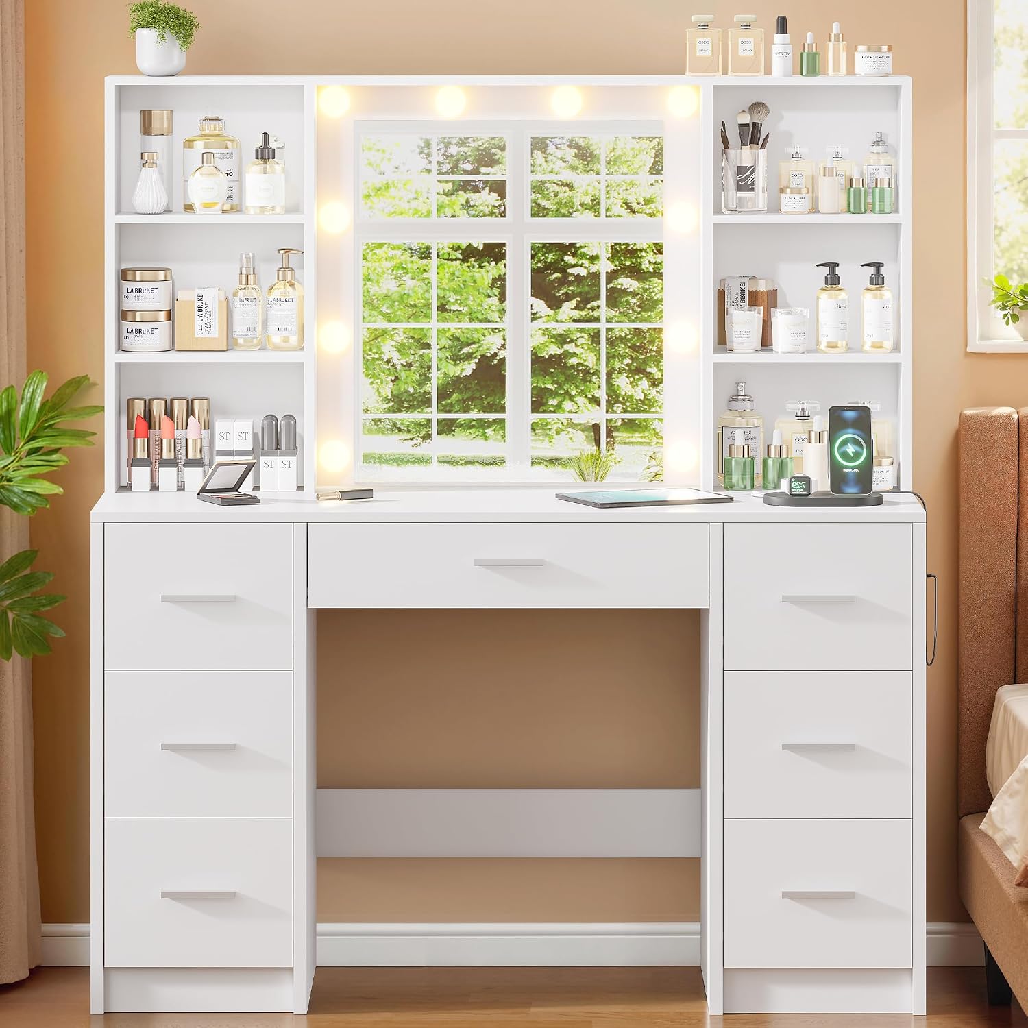 Home Outlet Bathroom Vanity - Duża toaletka z lustrem LED i