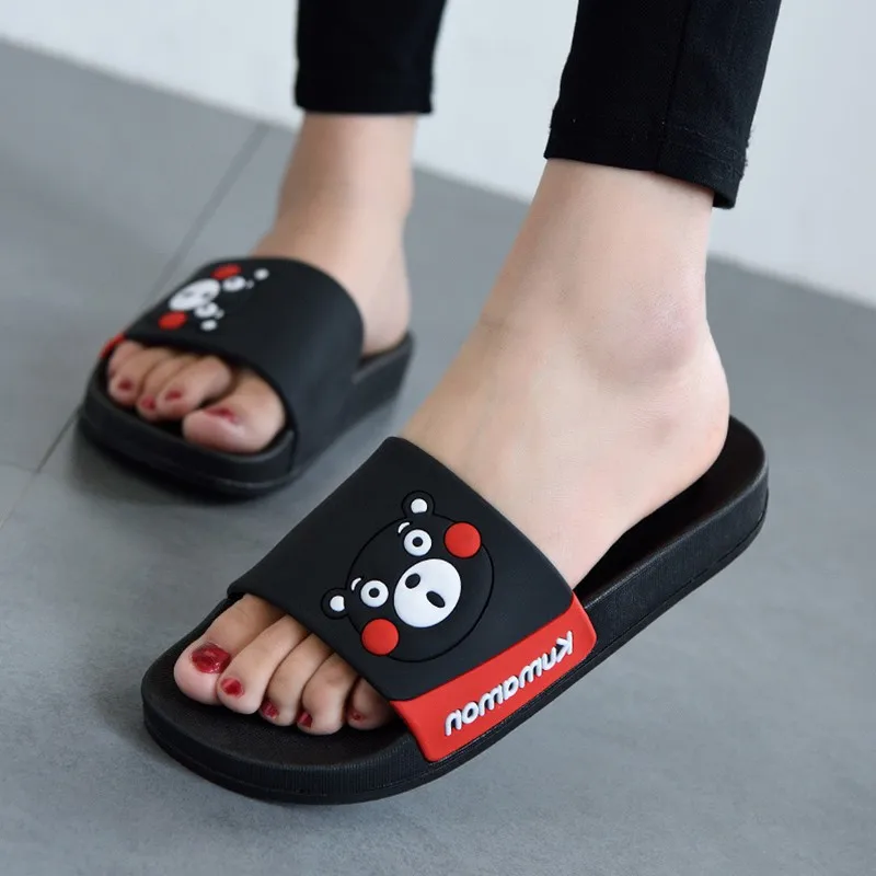 Home Bathroom Wear - Letnie kapcie z motywem Kumamon, damskie,