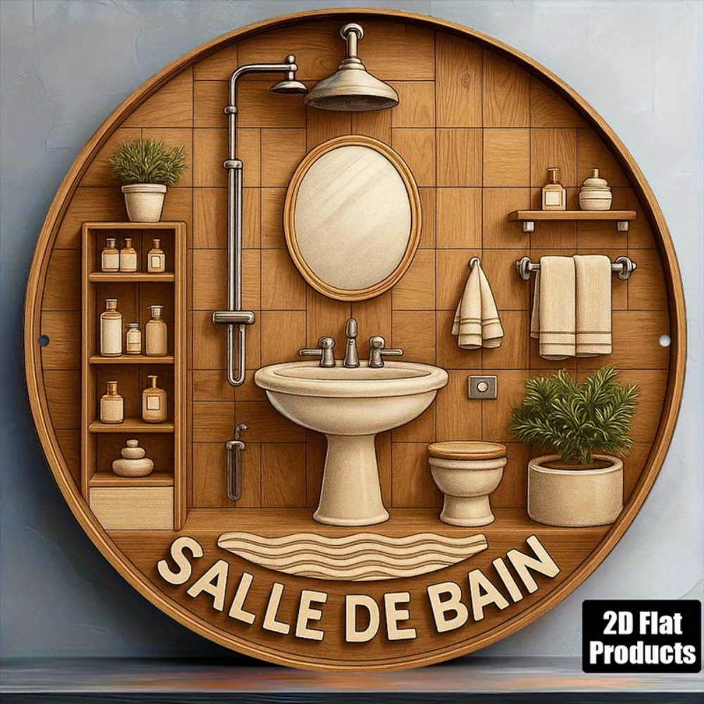 Home Bathroom Decor - CIFBUY Retro Francuska Okrągła Dekoracja Ścienna