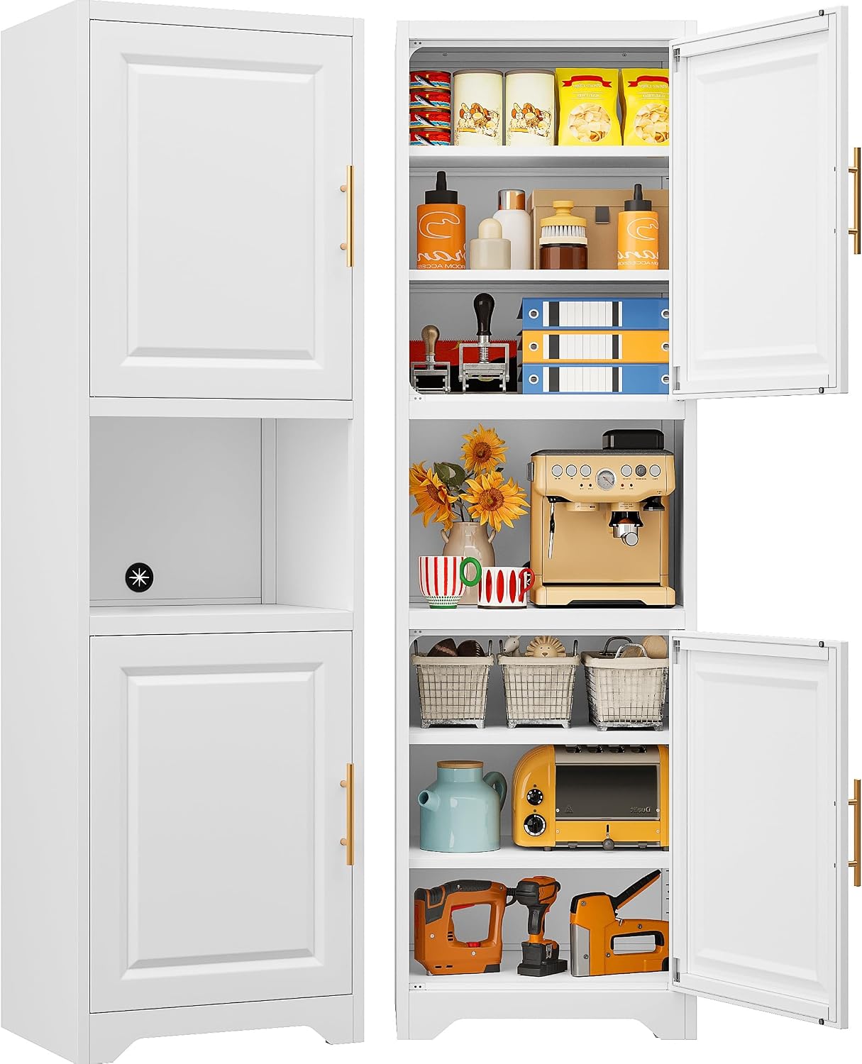 Home Bathroom Cabinets - Wąska szafka do przechowywania o wysokości