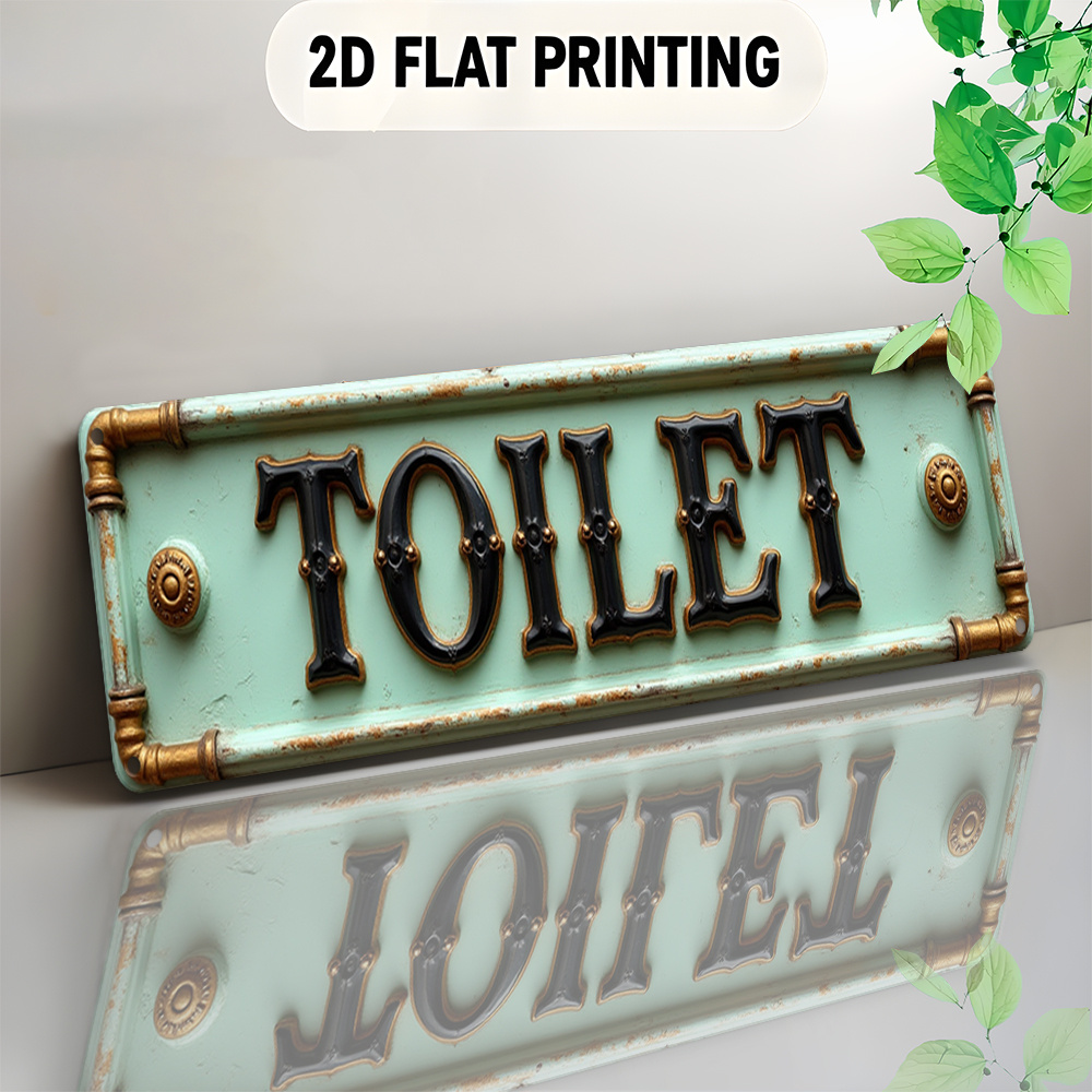 Home Bathroom Decor - Płaski znak toaletowy 2D w stylu