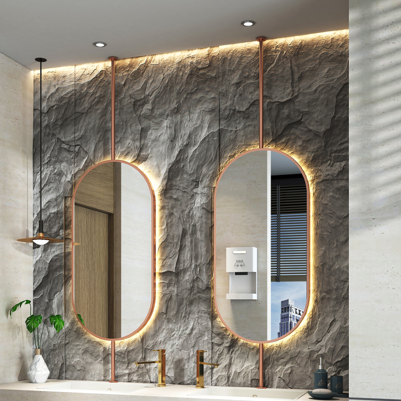 Home Bathroom Glass - Lustro sufitowe owalne 60x90cm, nowoczesne, proste,
