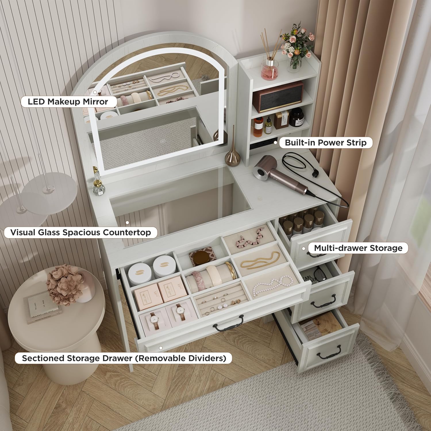 Nowoczesna toaletka z podświet – Home Outlet Bathroom Vanity recenzja i cena
