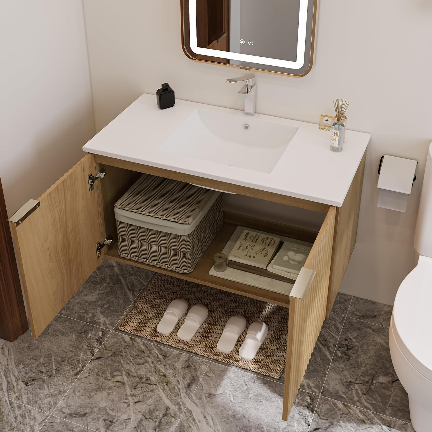 Nowoczesna wisząca szafka łazi – Home Bathroom Cabinets recenzja i cena