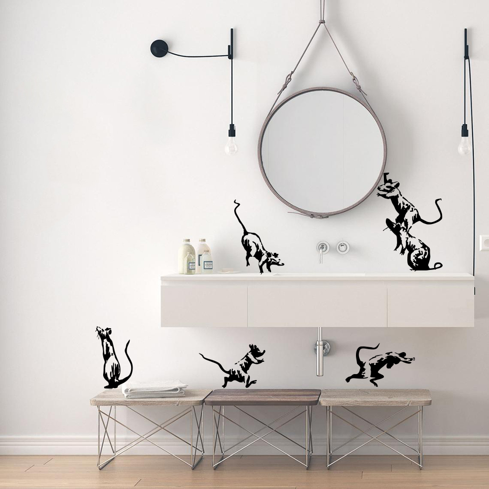 5 sztuk Banksy toaleta szczury – Home Bathroom Wall Tiles recenzja i cena