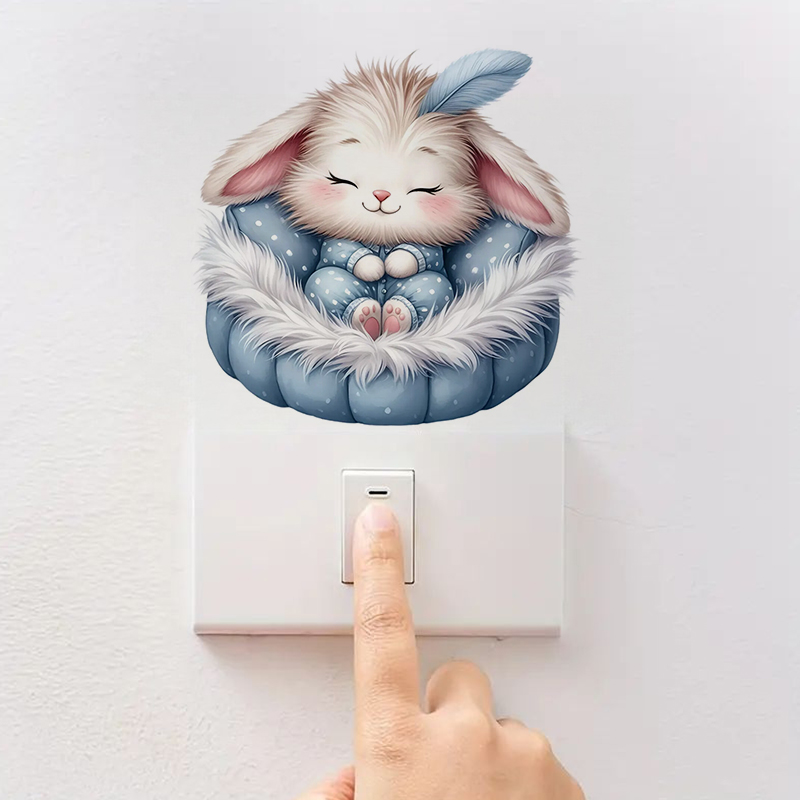 Naklejka Cute Sleepy Bunny, wo – Home Bathroom Wall Tiles recenzja i cena