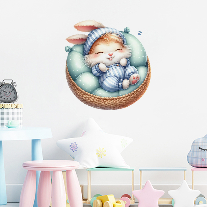 Naklejka Cute Sleepy Bunny, wo – Home Bathroom Wall Tiles recenzja i cena