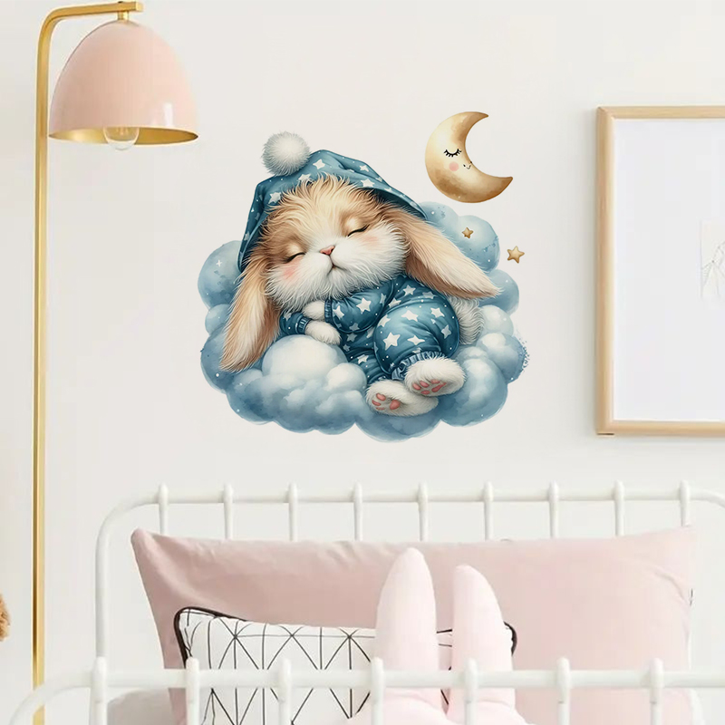 Naklejka Cute Sleepy Bunny, wo – Home Bathroom Wall Tiles recenzja i cena