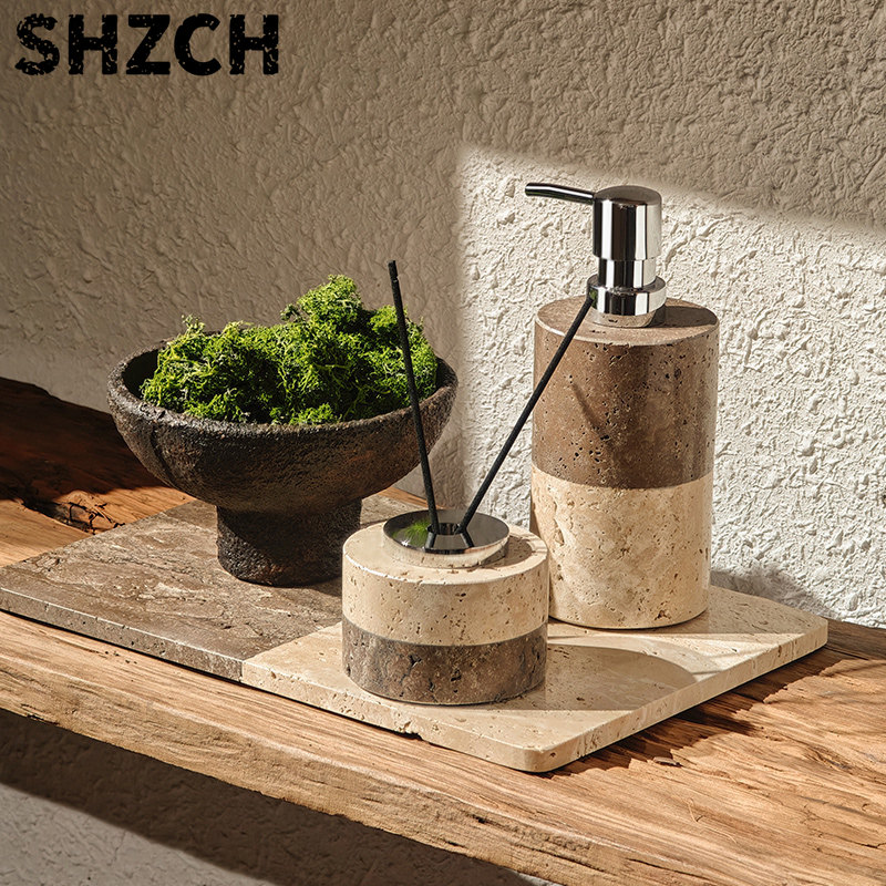 Zestaw do łazienki z travertyn – Home Bathroom Glass recenzja i cena