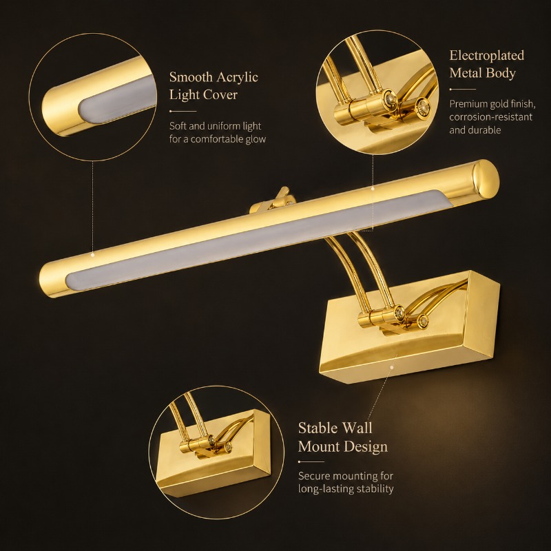 Lampa LED do toaletki w stylu  – Home Bathroom Cabinets recenzja i cena