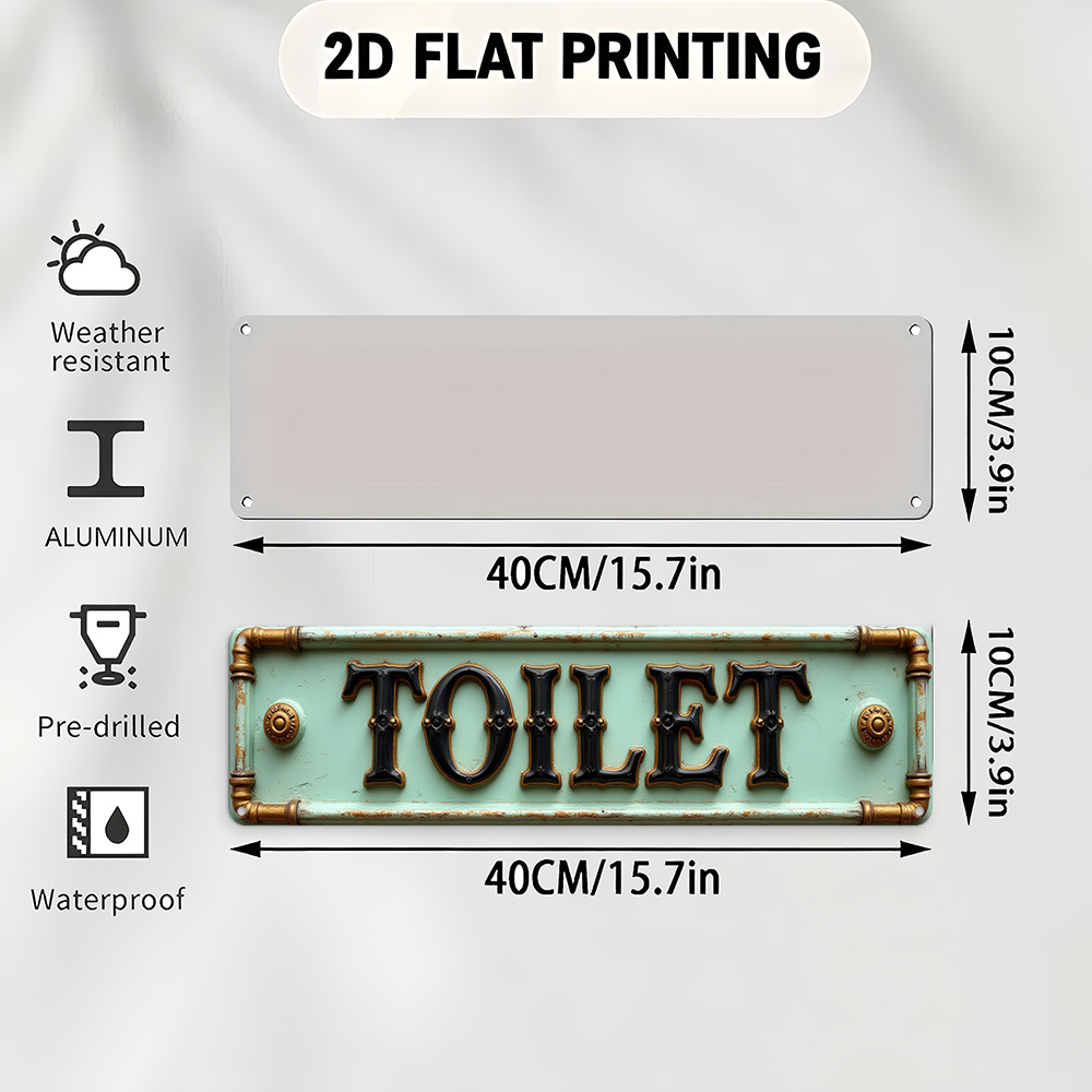 Płaski znak toaletowy 2D w sty – Home Bathroom Decor recenzja i cena